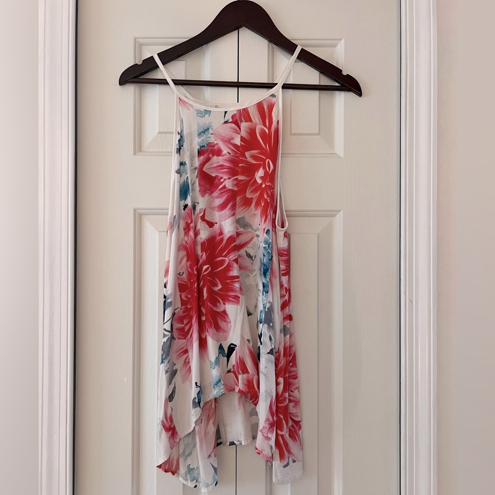 Asymmetrical floral tank, size M